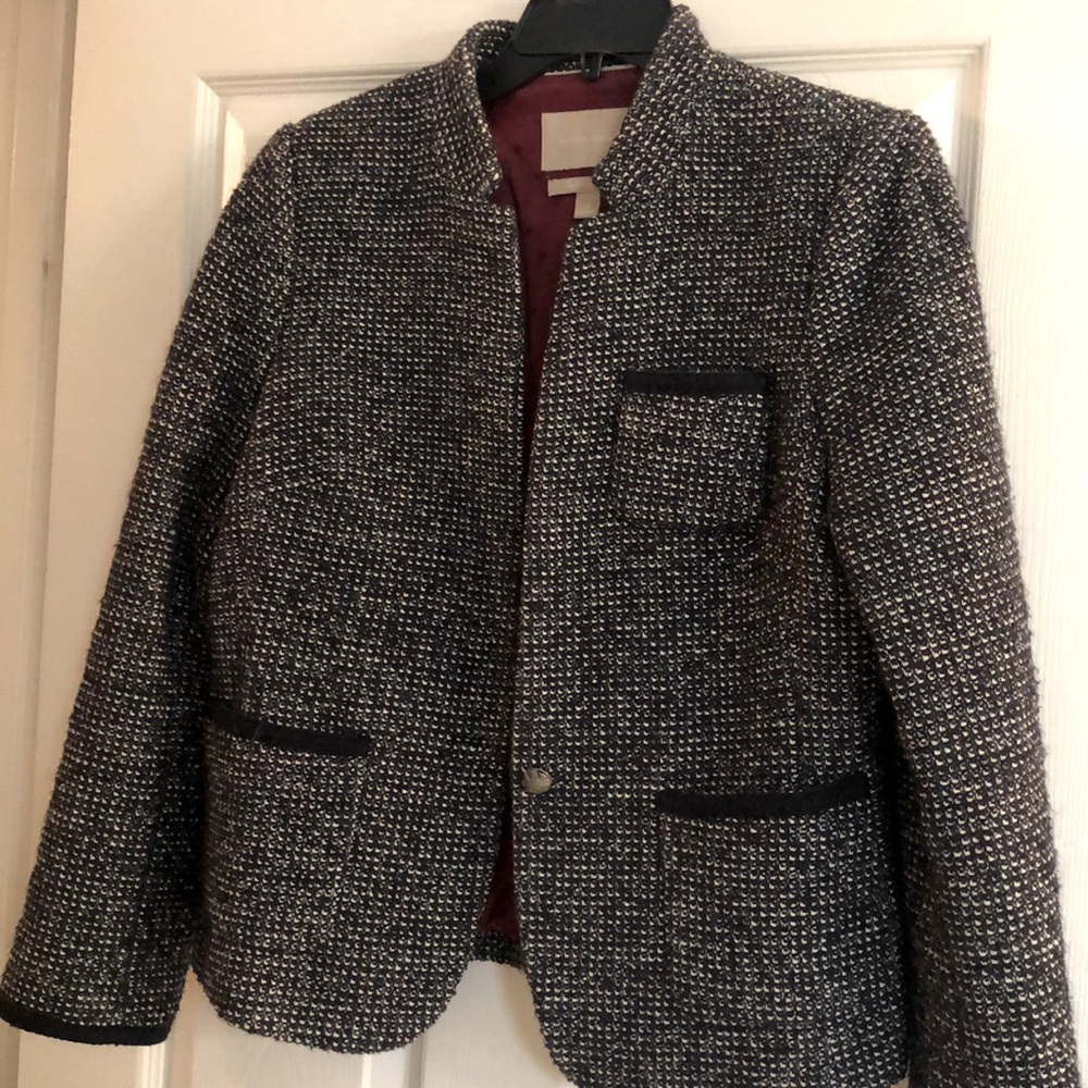 Banana Republic Navy Tweed Blazer